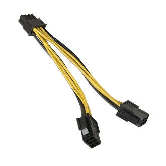Microworld 6Pin Female to 8Pin Male Power Supply Adapter Cable