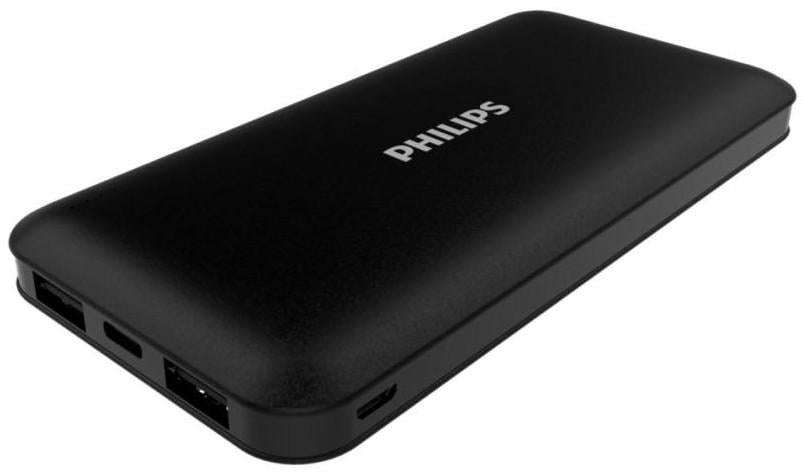 Philips 3 Port Power Bank with 2 USB-A & 1 USB-C Ports - 10000mAh Capacity