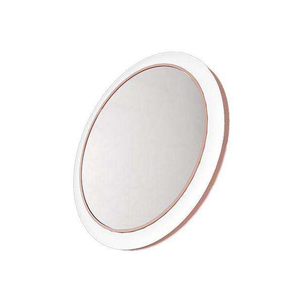LED Portable Makeup Mirror With Built In Wireless Charger Rose Gold