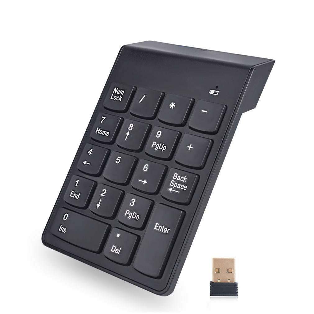 Microworld Wireless Numeric Keypad - 2.4GHz, Compact, Plug and Play with 18 Keys