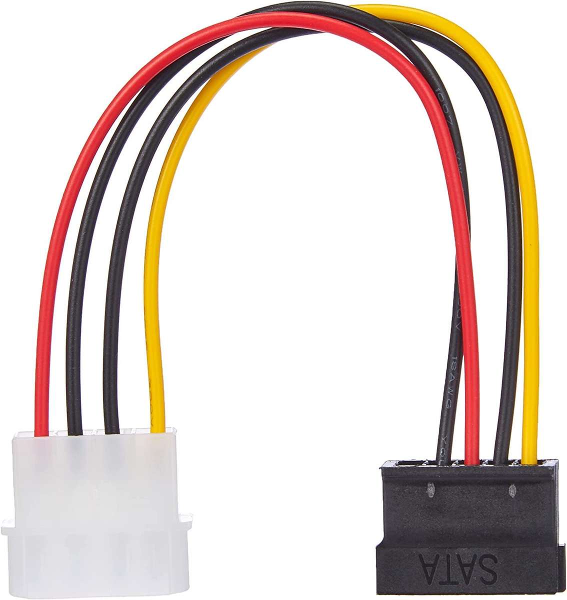 Molex to SATA Power Adapter Cable | LP4 to 15 Pin SATA | Suitable for HDD, SSD, CD-ROM | 10 cm