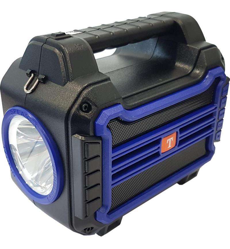 Microworld Solar Portable Mini Speaker - Wireless 3-inch - 7W - Handsfree - Solar Power Bank - Blue