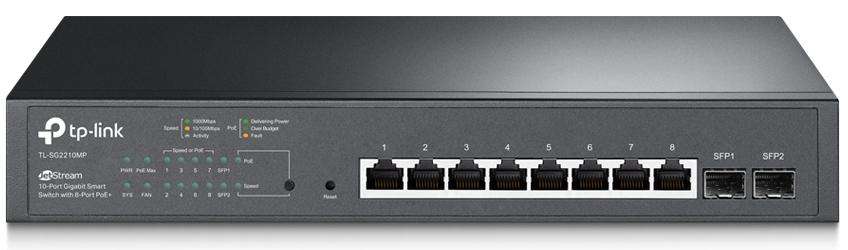 TP-Link TL-SG2210MP JetStream 8 Port PoE+ Gigabit L2+ Managed Switch with 2 SFP