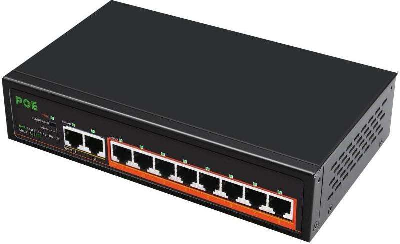 Switch 10 Port - 8 PORT 10/100 PoE + 2 Ports - Unmanaged - TXE188
