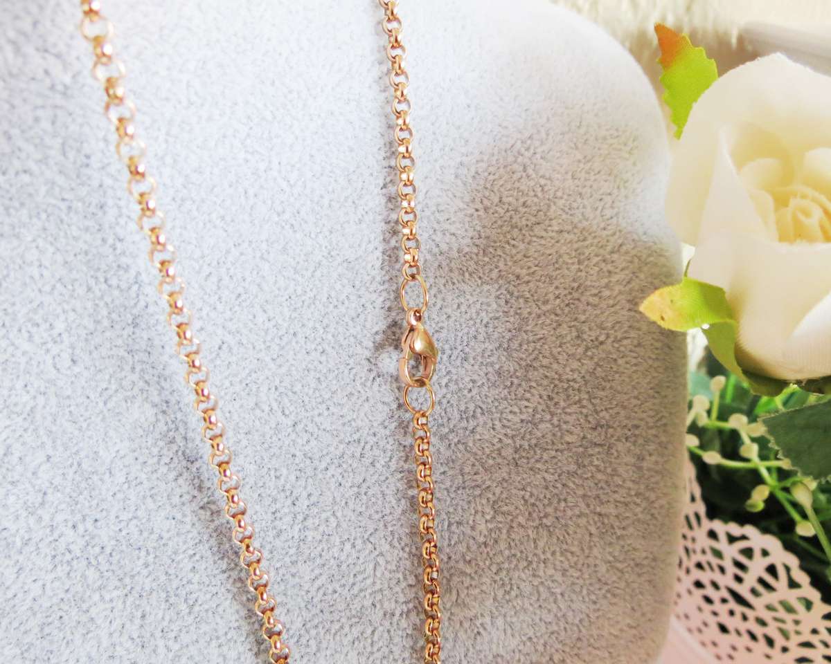 Roosgoud 50cm Stainless Steel chain (Kan bietjie langer of korter gemaak word)