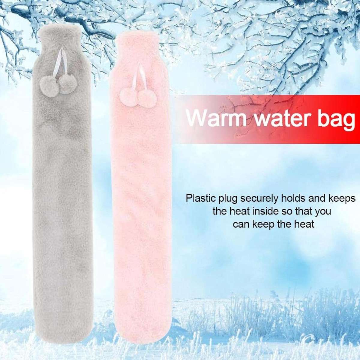 Long Snuggle Hot Water Bottle - Blue