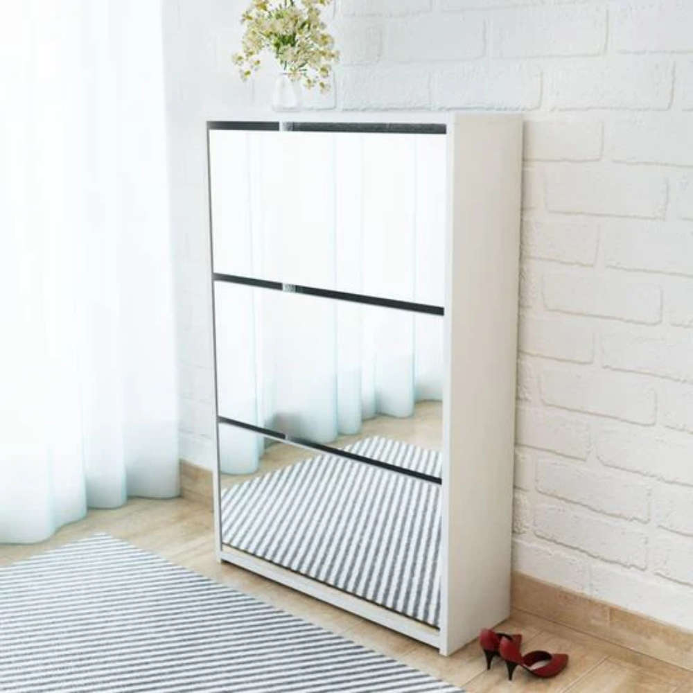 ShoeGleam 3 Layer Shoe Mirror Cabinet - Finery