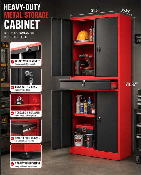 Essentra Metal Cabinet with Drawer