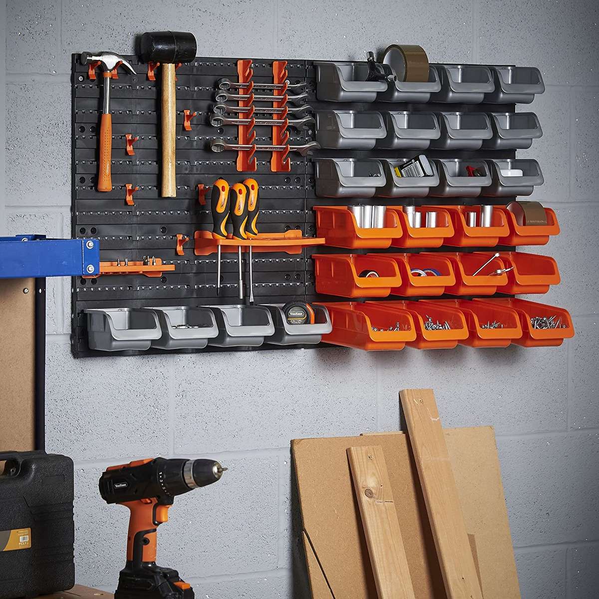 DIY-It Tool & Store - 28 Box & 13 Tool Orange/Grey
