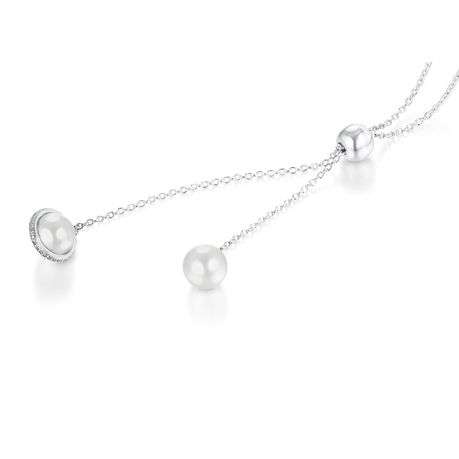 Dhia Pearl S925 Necklace with Crystals from Swarovski