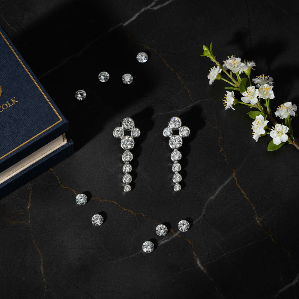 Dhia Waterfall Earrings with Crystals from Swarovski