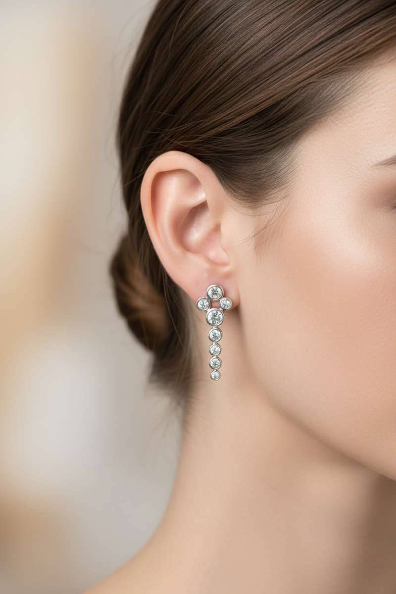 Dhia Waterfall Earrings with Crystals from Swarovski