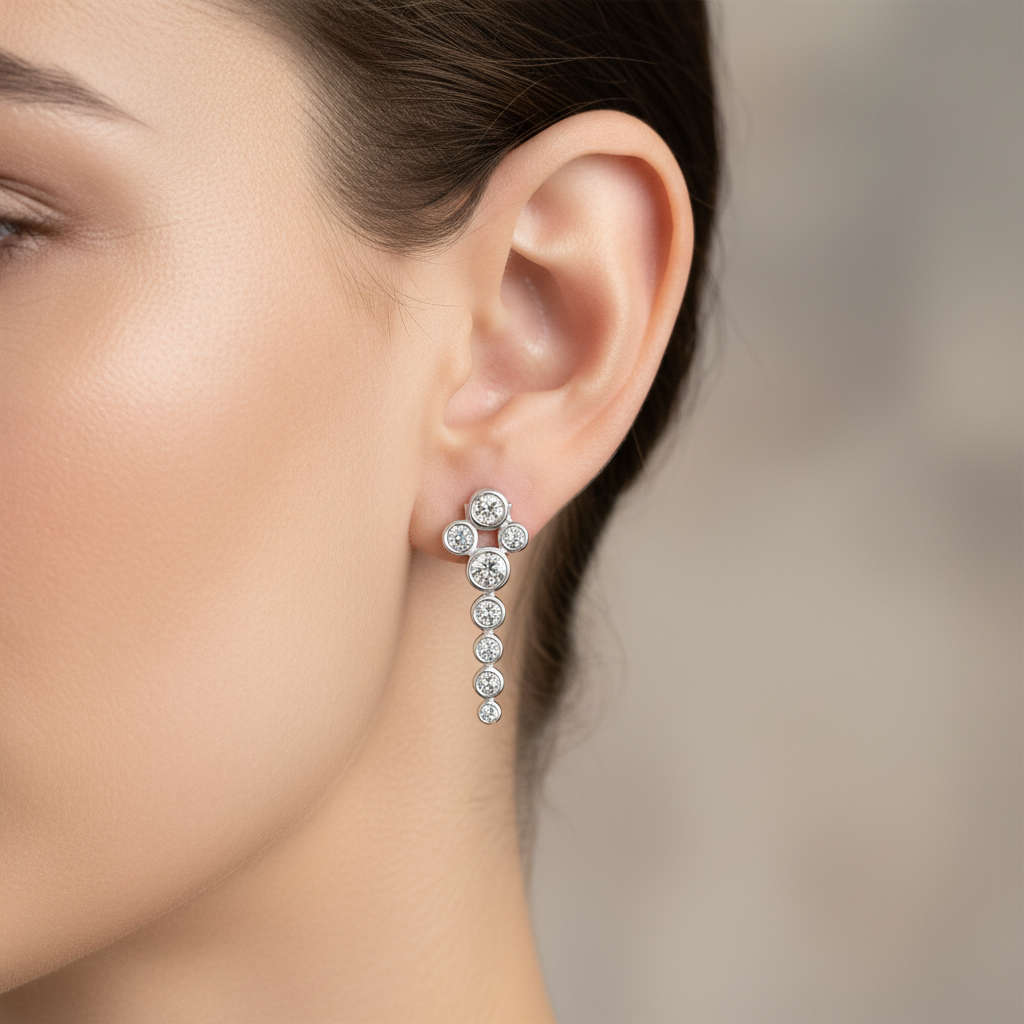 Dhia Waterfall Earrings with Crystals from Swarovski