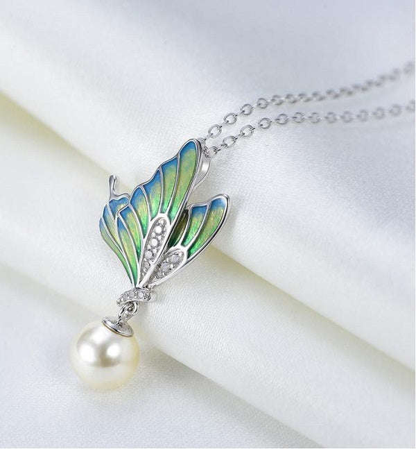 Butterfly Pearl Necklace