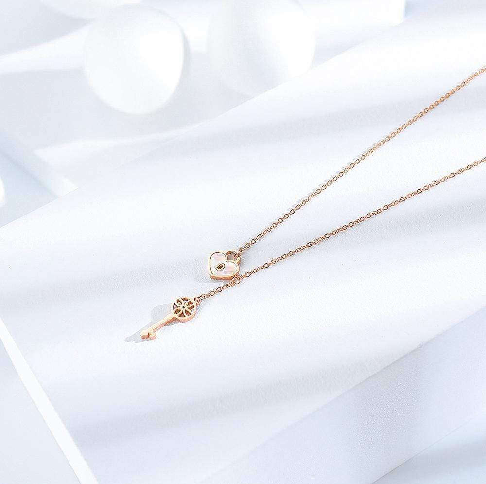 Lock and Key Pattern Necklace