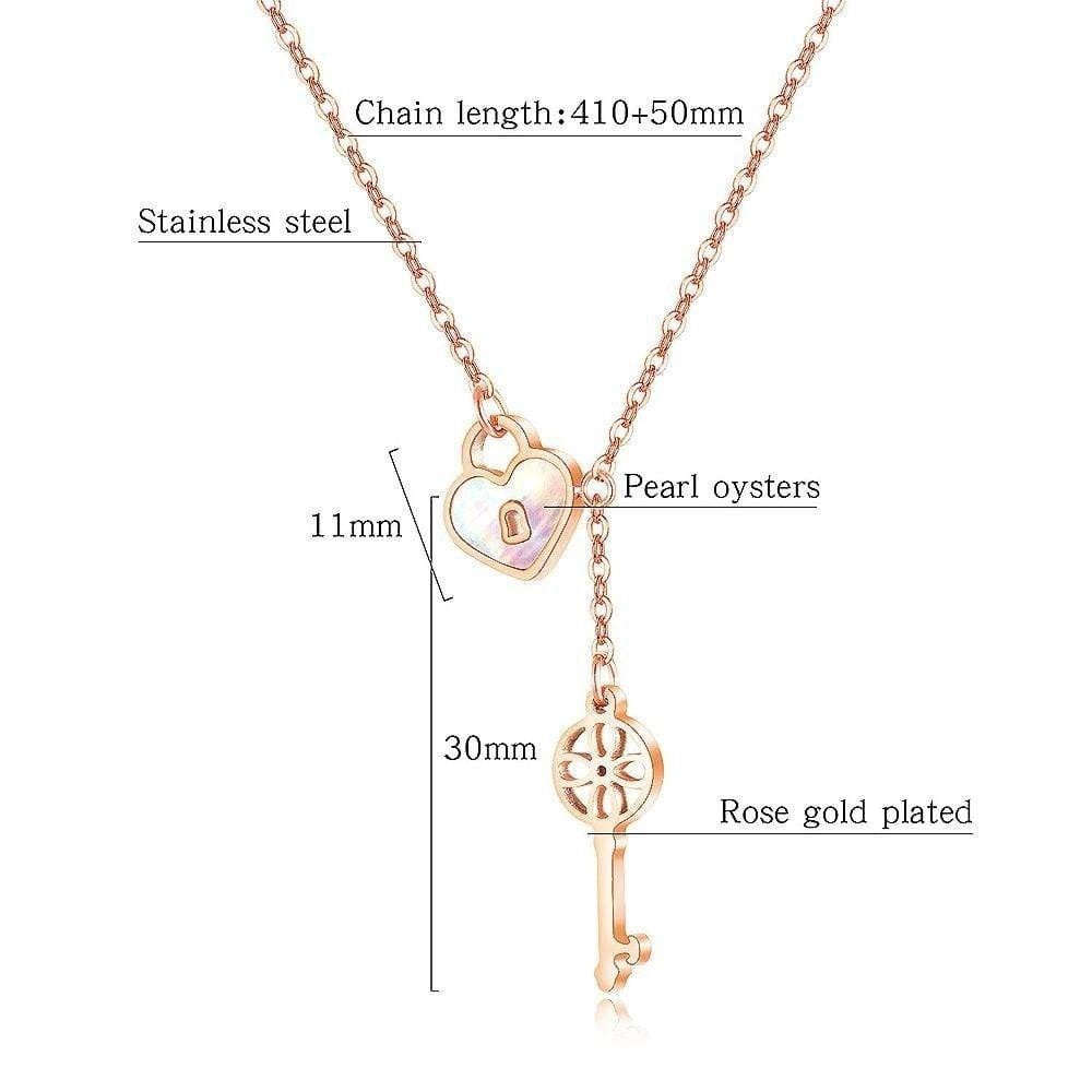 Lock and Key Pattern Necklace