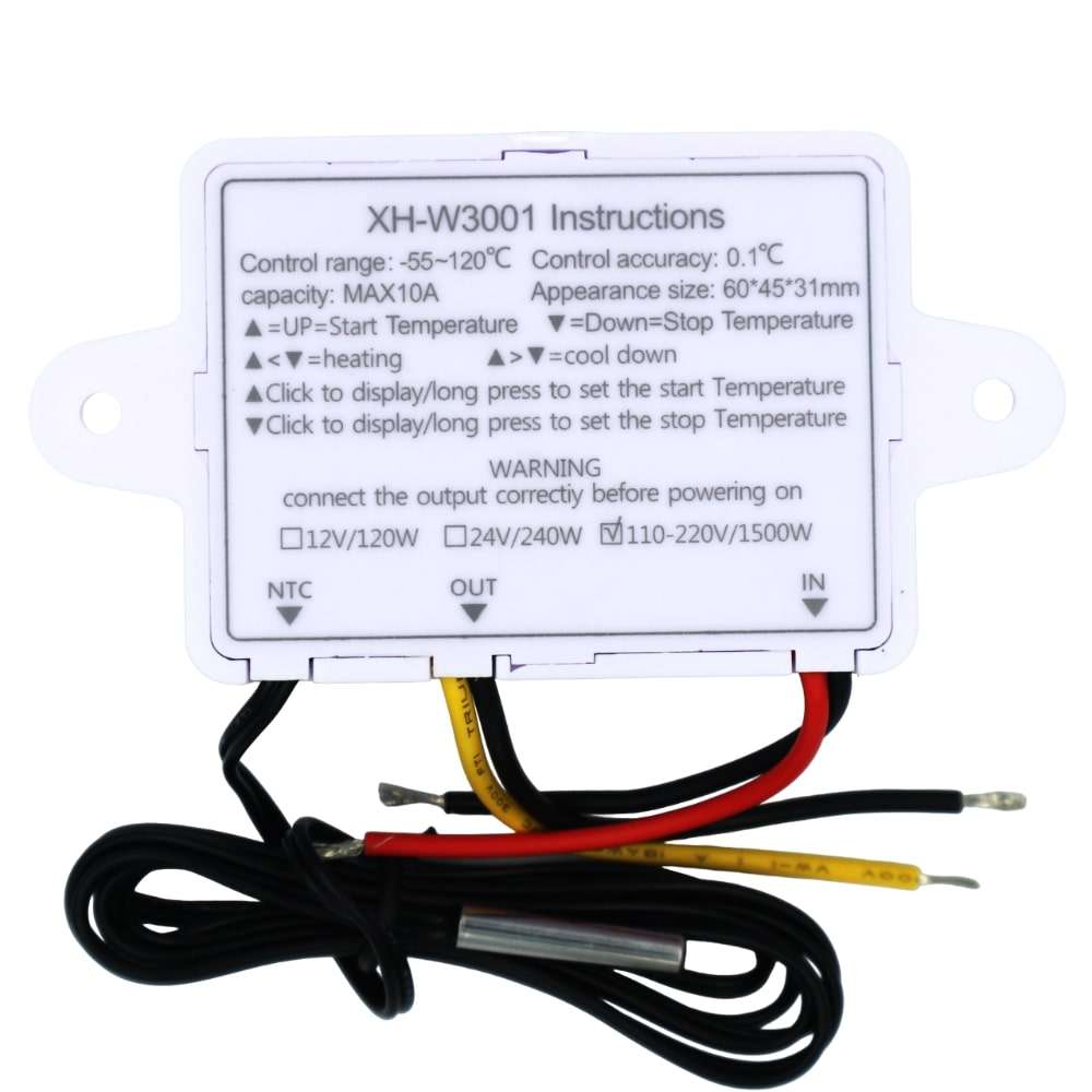 XH-W3001 220V Digital Temperature Controller (220V AC, 1500W)
