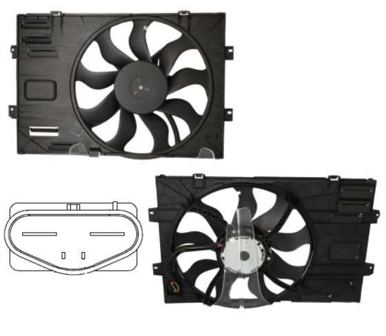 Radiator Cooling Fan for Volkswagen Transporter T6 Van - 160079