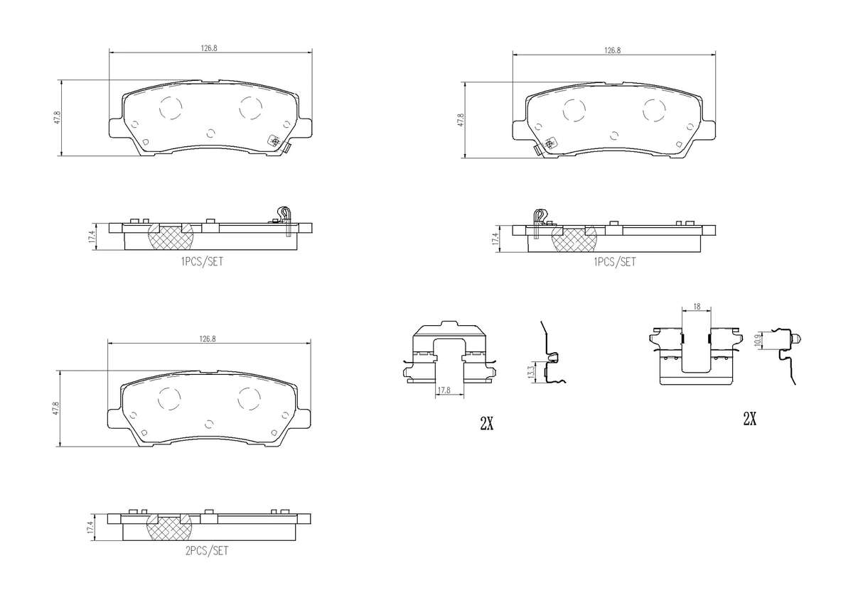 Brembo Rear Brake Pads for Ford Mustang 5.0 (2014-2023) - P24205