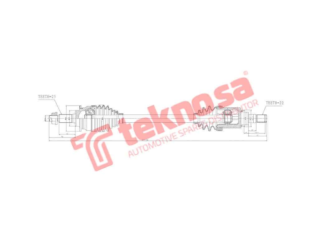 TEKNOSA Front Left Complete Driveshaft for Suzuki Swift - DSU106