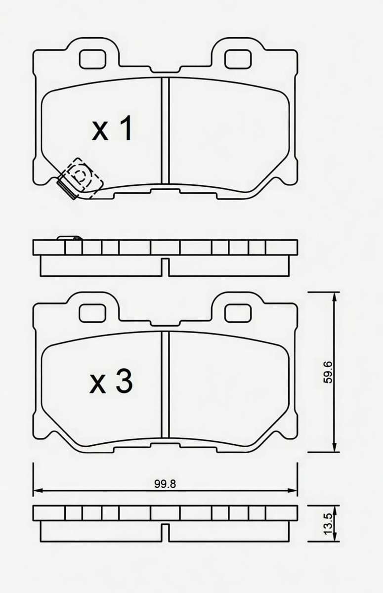 Rear Brake Pad Set Nissan 370Z VQ37HR 2009-2014 (MAP-100357)