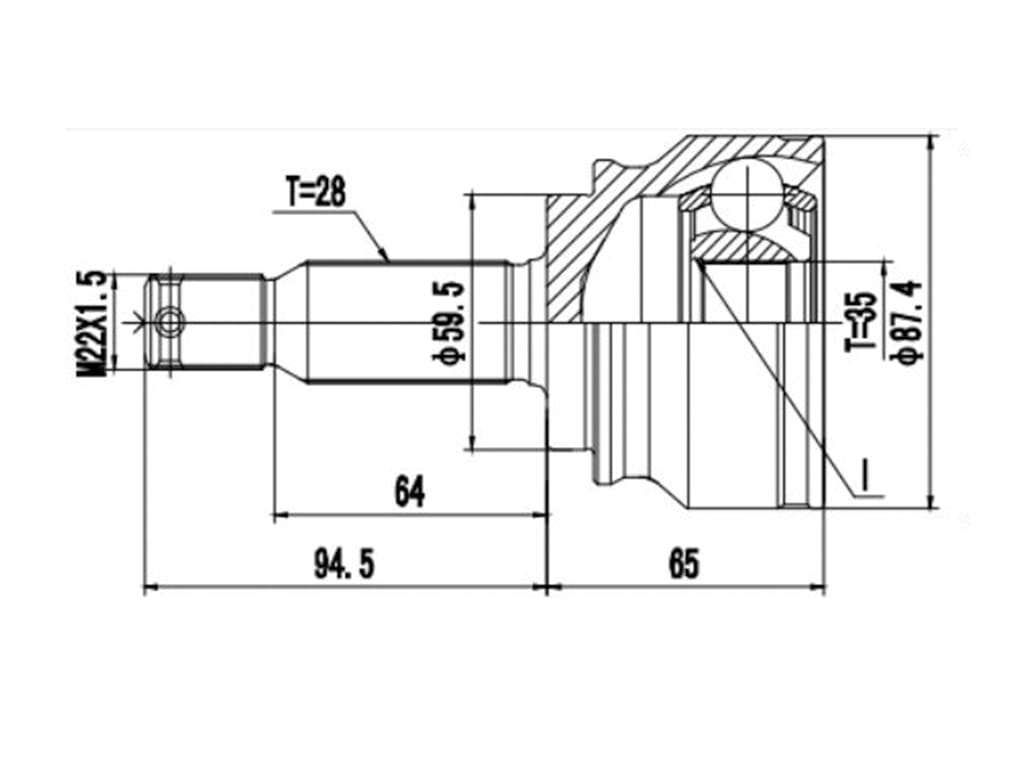 Outer CV Joint for Mitsubishi Outlander 2.4 MIVEC - MI3015