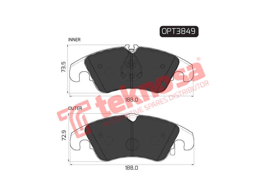 Front Brake Pads Audi A4 A5 A6 A7 Q5 (OPT3849)