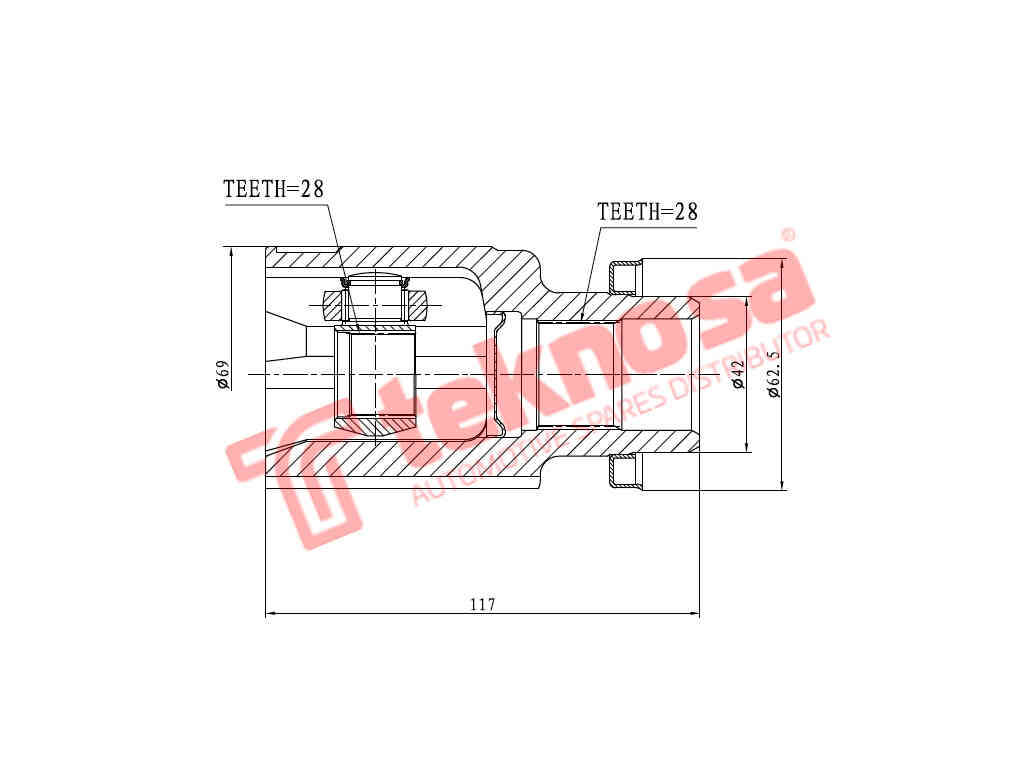 TEKNOSA Front Right Inner CV Joint for Suzuki Ertiga - SU4002