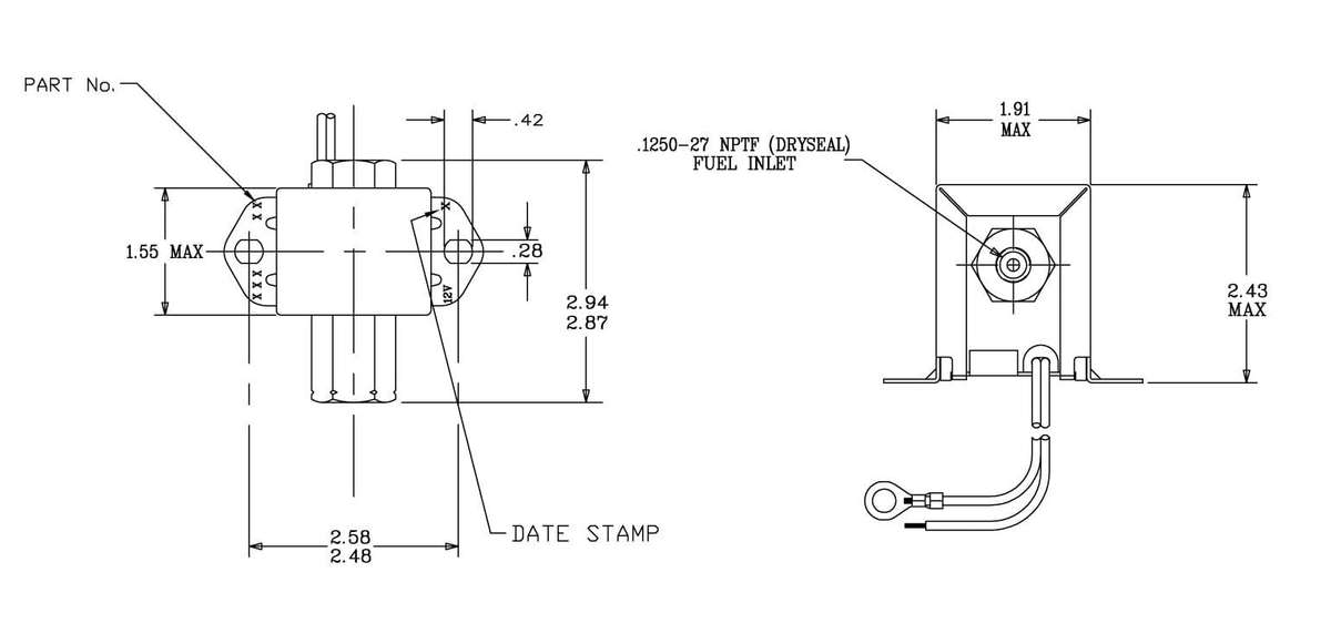 Facet 40164 24V Fuel Pump  Cube Style, 32 GPH | 4.56 PSI | Universal Low-Pressure