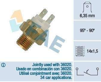 FAE Coolant Fan Switch for BMW 3 Series (E30) & 5 Series (E28) - 36010