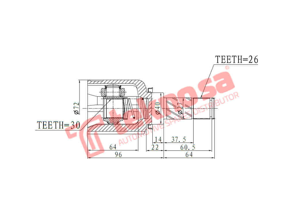 TEKNOSA Front Left Inner CV Joint for Renault Clio - RN4033