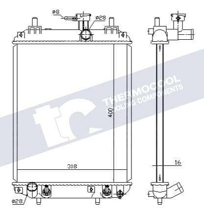 Radiator Daihatsu Sirion 1.3 automatic 2001 - 2010 RAD2020D