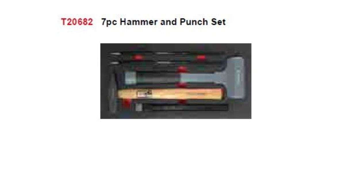 7Pc Hammer Punch And Chisel Set (Foam Tray) AMPRO T20682