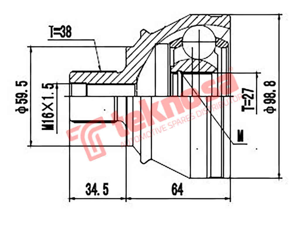 TEKNOSA Front Outer CV Joint (Left or Right) for Audi A6 C6 - AD3010