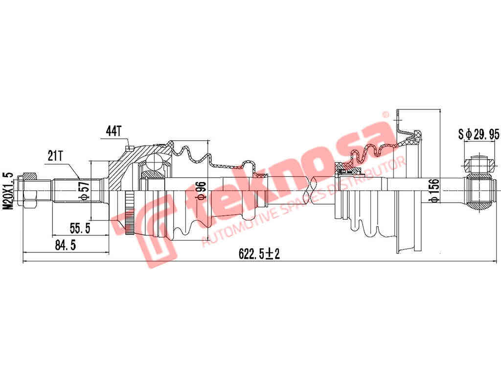 Complete Drive Shaft Abs Lh Renault Clio 1.4Rt 2.0 Clio 2 1.2 1.4 1.5Dci 1.6I Dre200A