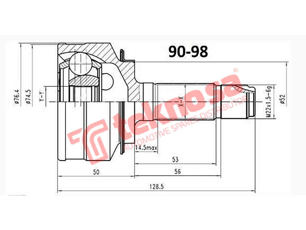 Outer CV Joint Honda Jazz 3 1.2 V-Tec 1.5I V-Tec 2015- Ho3008