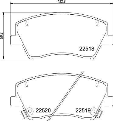 Brembo Front Brake Pad for Hyundai Elantra AD 1.6 G4FG - P30107