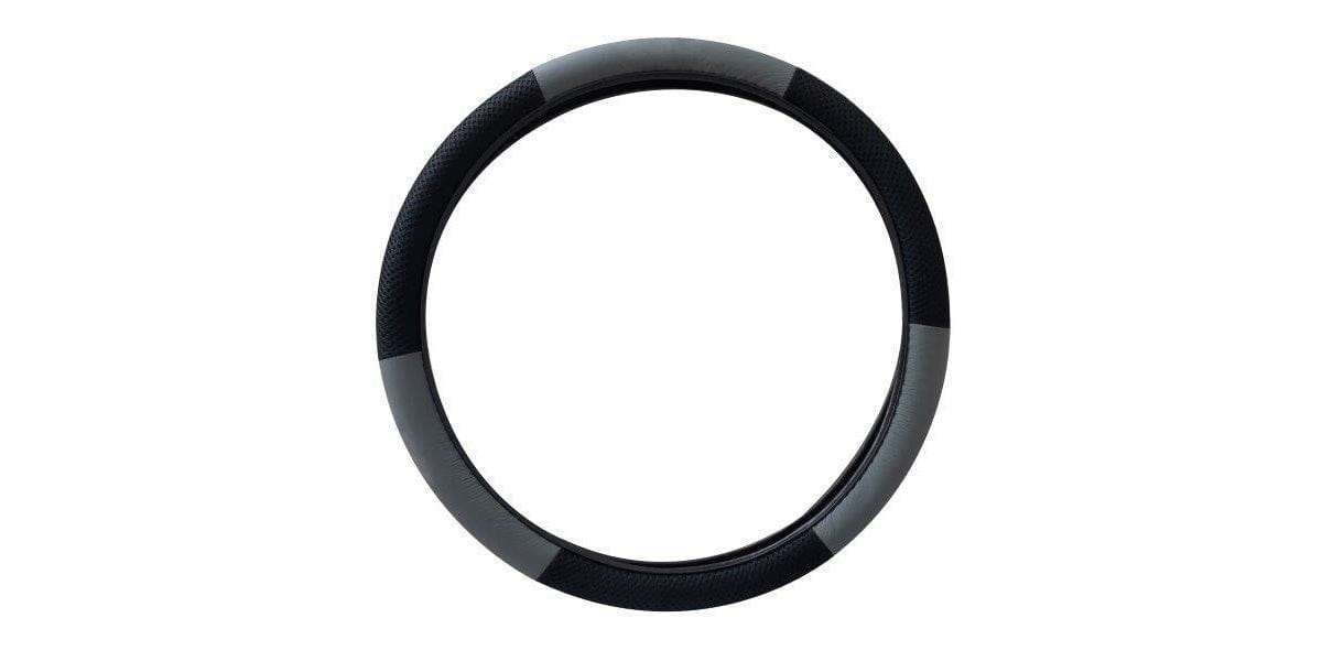 Autogear Steering Wheel Cover Velour Black/Grey Medium