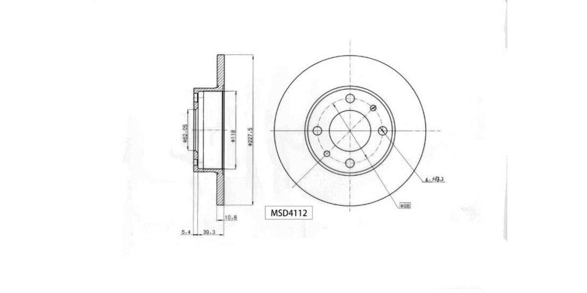 Brake Disc Solid Front Fiat 124,125,128,131,Uno, 1967 2003 (Single)