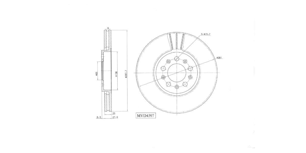 Brake Disc Vented Front Audi A1 2011 2018> Seat Ibiza 06 09,Crosspolo 08> Golf 4,Jetta 4,Polo Tsi...