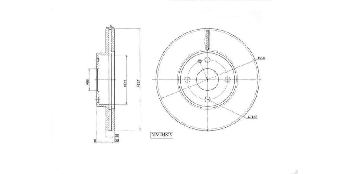 Brake Disc Vented Front Mazda Astina 180Se,Etude,Mx5 1995 2005 (Single)