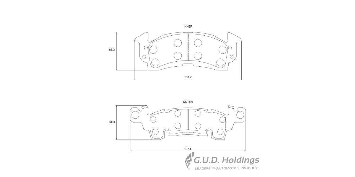 Brake Pads Front Chev C10 C20 4.1 (1974 1980) (SAFELINE D421S) (SET LH & RH Wheel)
