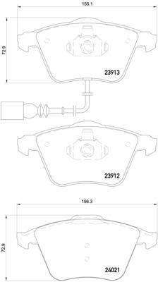 Brembo Front Brake Pads for VW Golf, Scirocco & Audi TT - P85129