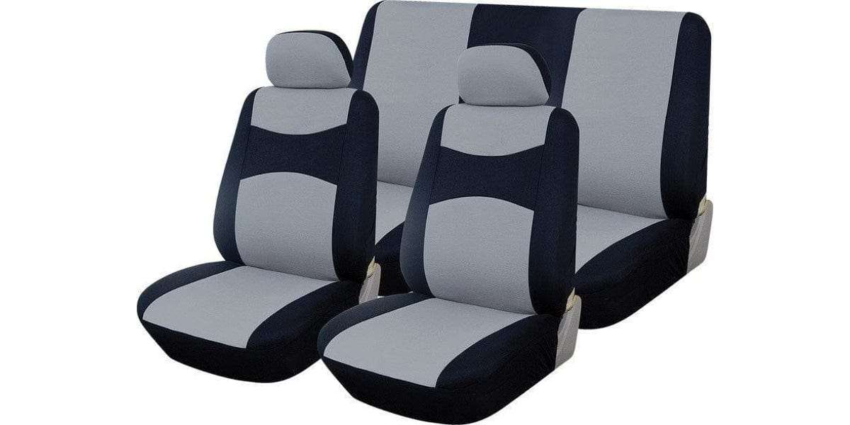 Car Seat Cover Car Seat Cover Set Black/Silver 6Pc