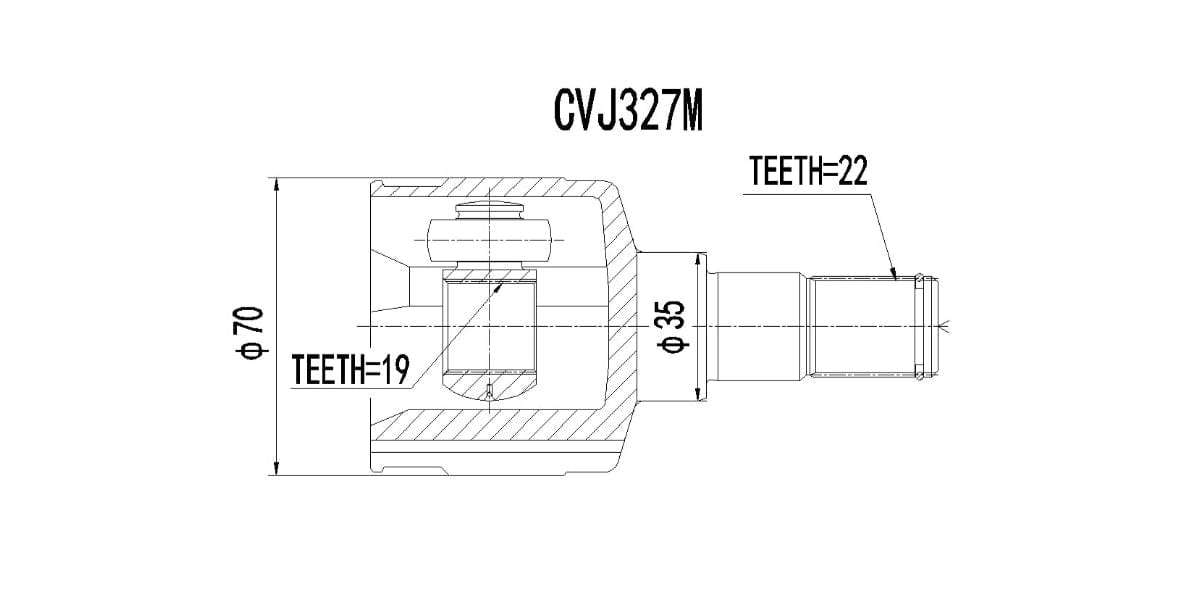 Vortex Front Inner CV Joint Chevrolet Spark Lite, Daewoo Matiz - CVJ327M