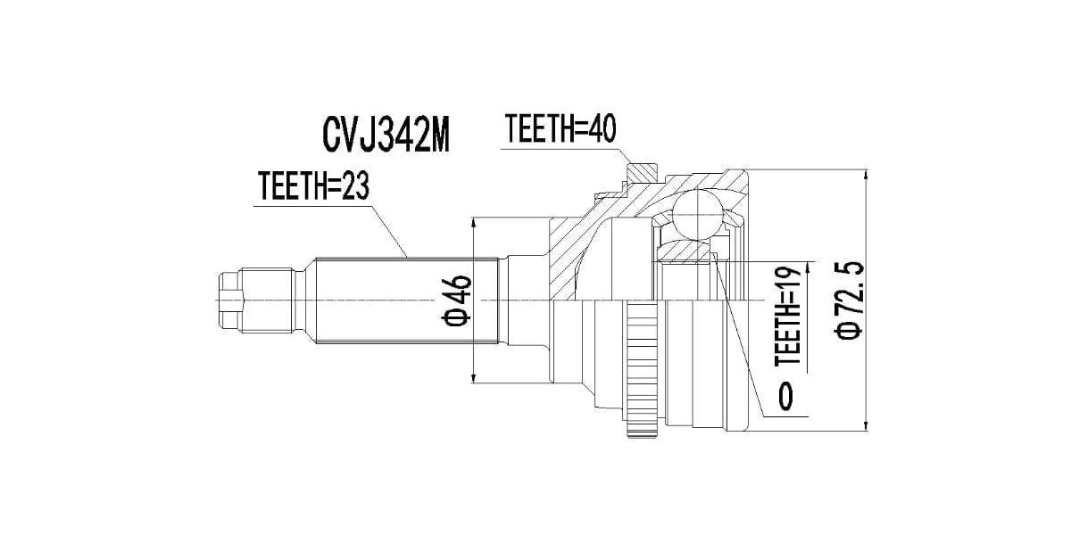 Outer Cv Joint Chev Spark 0.8,Lite,1.0,1.0 Lite,1.2,Daewoo Matiz 1999-2010
