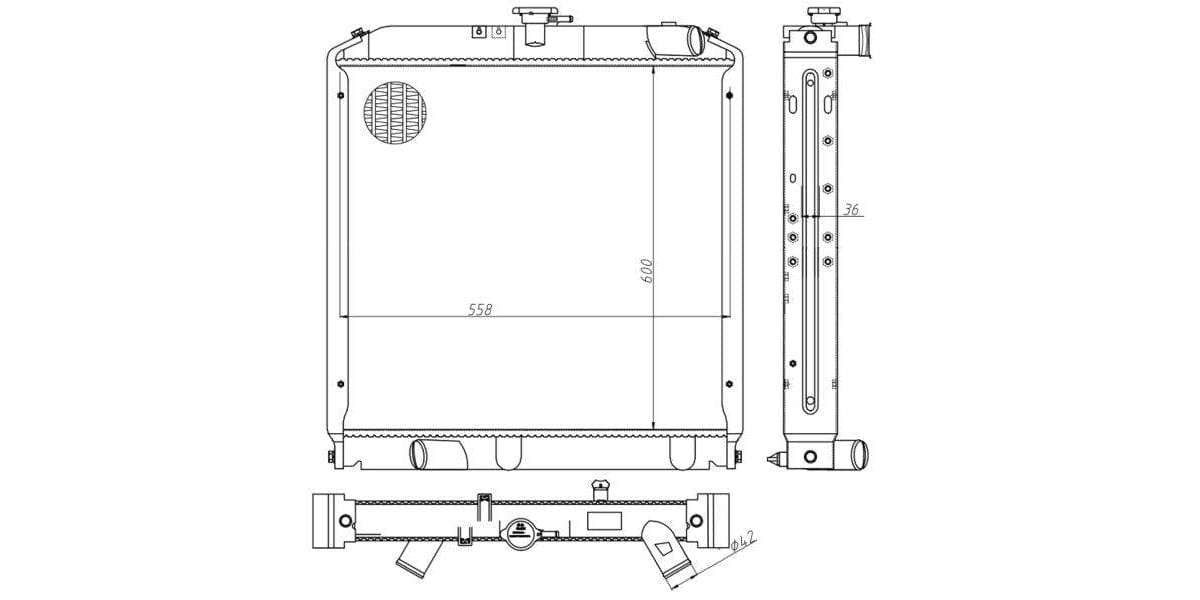Radiator Toyota Dyna Diesel 7-14 15B-Ft 1998-2003