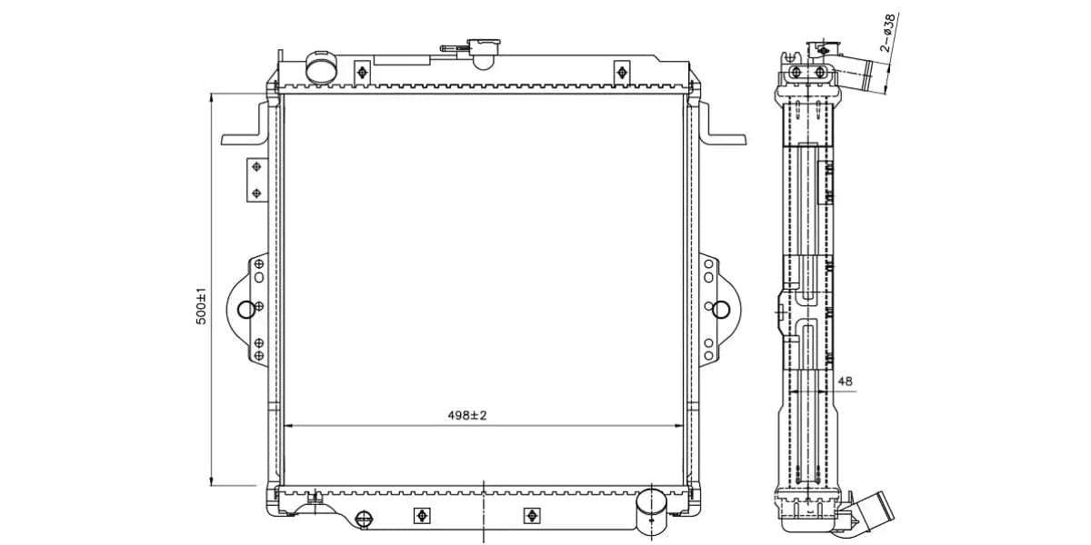 Radiator Toyota Landcruiser 100,4.2D 1Hz,1Hd-Fte 1998-2007 MANUAL TRANSMISSION