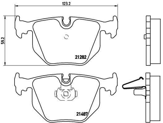 Brembo Rear Brake Pad Set for BMW 3 Series E46 & X5 E53 - P06044