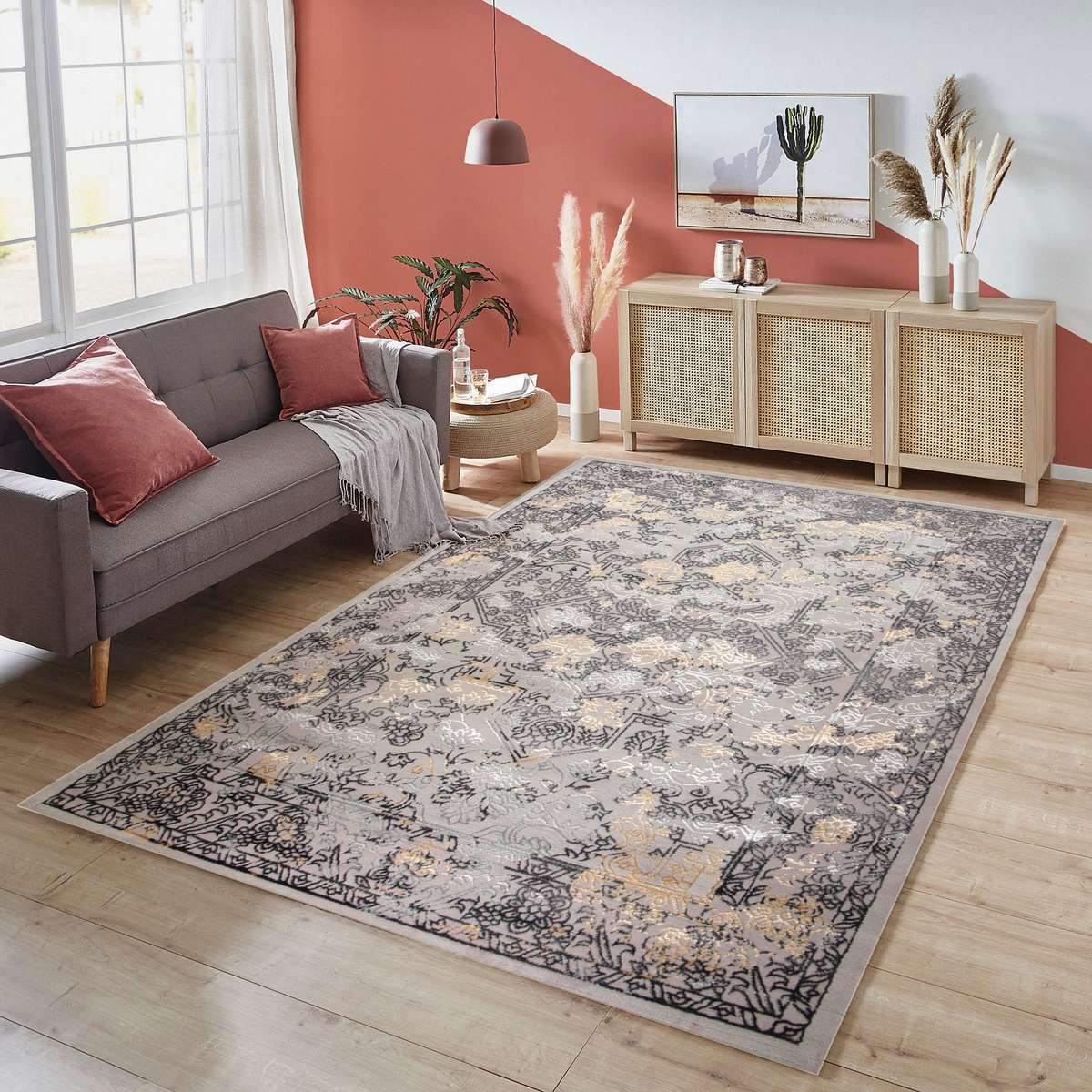 Alin Orvynne Grey Modern Area Rug
